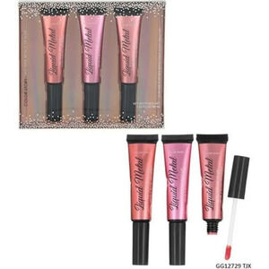 New Color Story Makeup High Shine Metallic Lip Glaze 3 pk